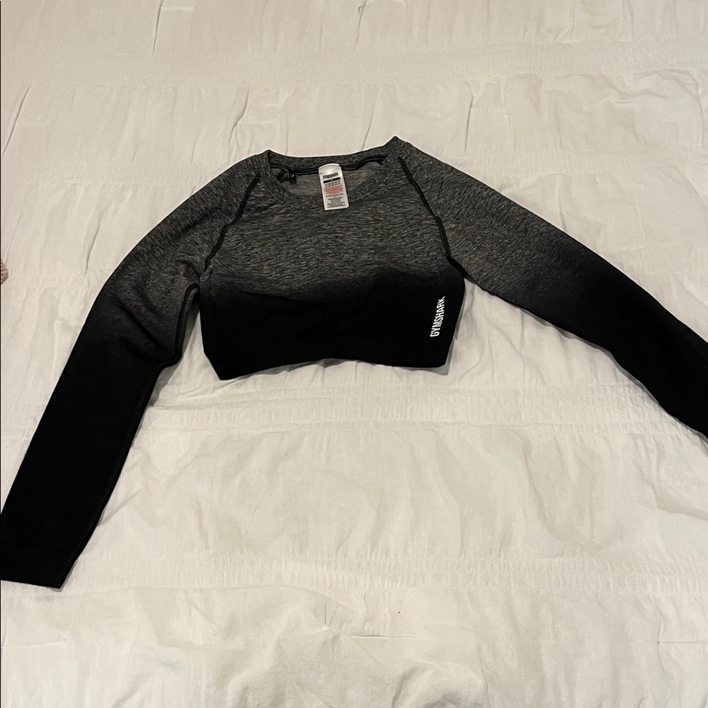 Gymshark Gray and Black Crop Top